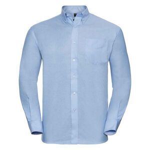 Russell Collection Mens Oxford Easy-Care Long-Sleeved Formal Shirt / Oxford Blue